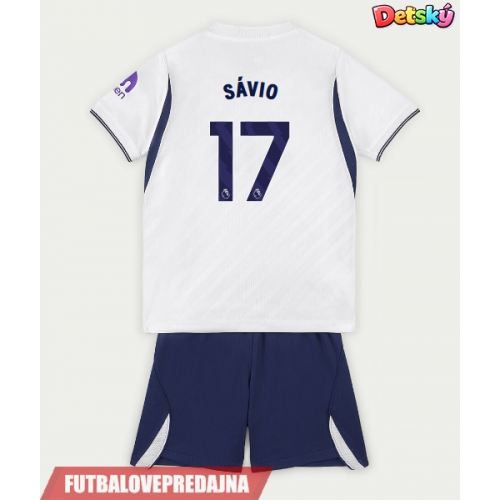 Lacne Dětský Futbalové dres Tottenham Hotspur Savio #17 2026-27 Krátky Rukáv - Domáci (+ trenírky)